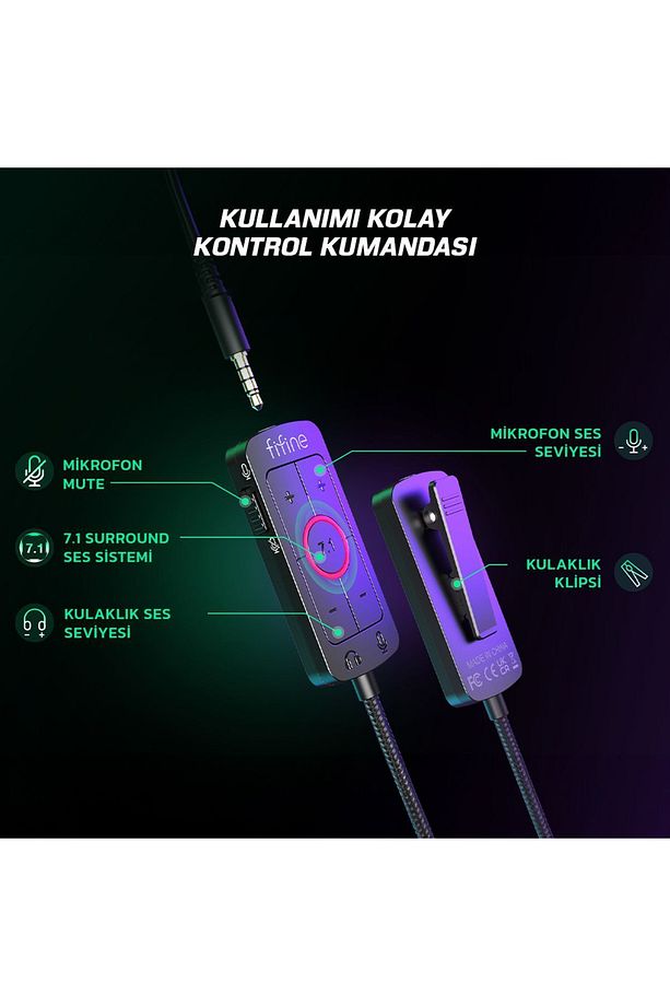 H9 - Ampligame Mikrofonlu 7.1 Siyah Rgb Gaming Kulaklık - 7