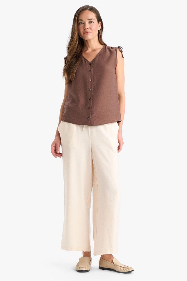 Regular Fit Cep Detaylı Geniş Paça Pantolon F0988AX25SM - 6