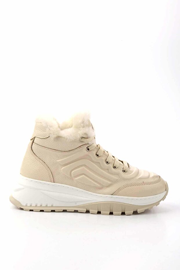 Bej Hakiki Deri Kadın Bot & Bootie K02410060103 - 1