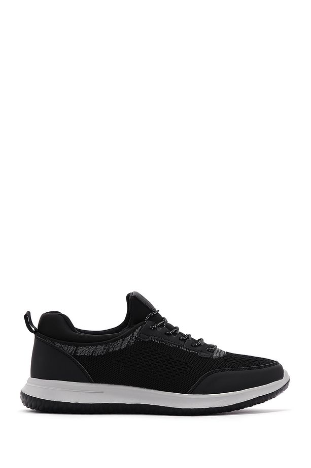 Zero Erkek Siyah Bağcıklı Kalın Tabanlı Kumaş Sneaker 25sfd69046f - 1