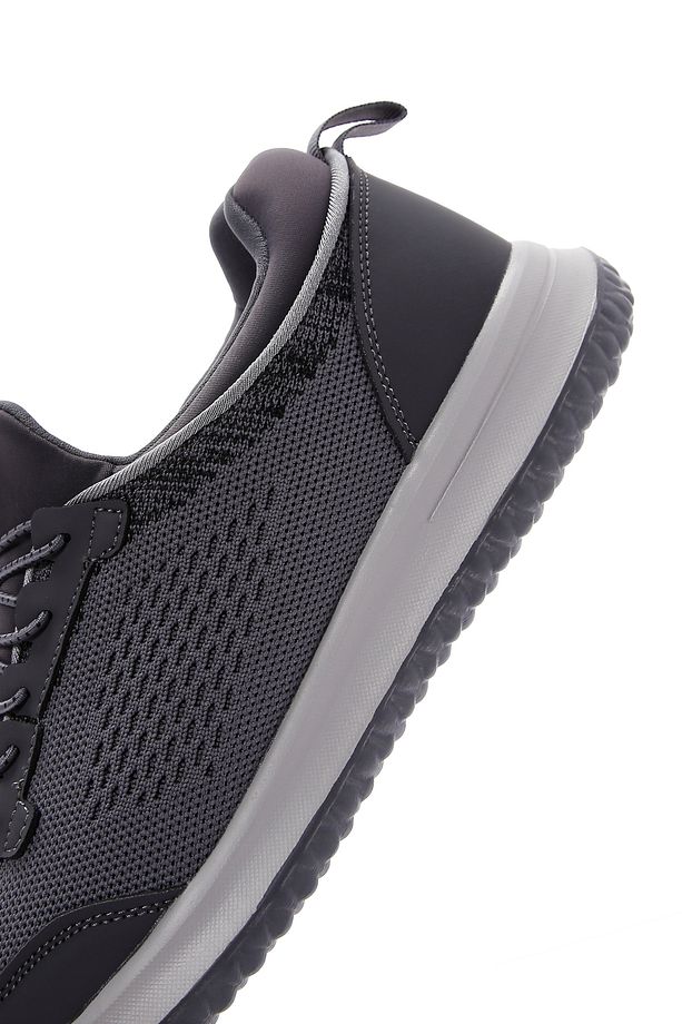 Zero Erkek Gri Bağcıklı Kalın Tabanlı Kumaş Sneaker 25sfd69046f - 8