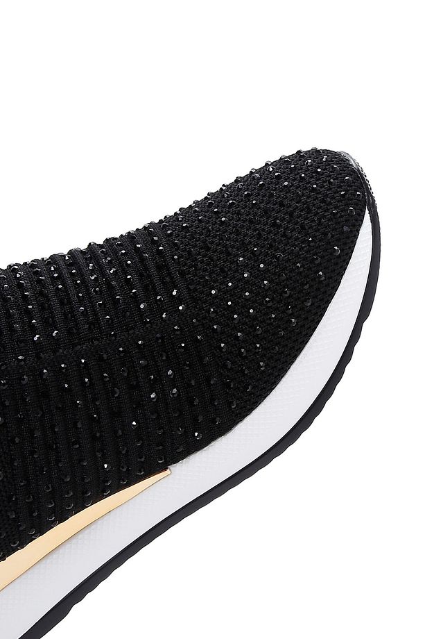 Zero Kadın Siyah Kalın Tabanlı Taşlı Sneaker 25sfd43006f - 7