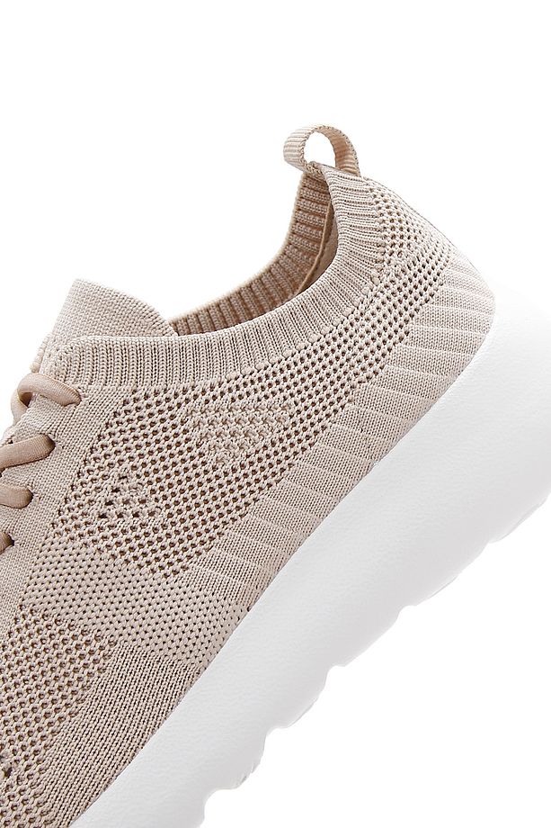 Zero Kadın Bej Bağcıklı Kalın Tabanlı Sneaker 25sfd43026f - 7