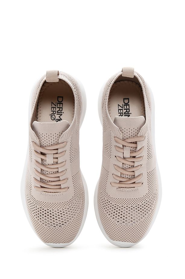 Zero Kadın Bej Bağcıklı Kalın Tabanlı Sneaker 25sfd43026f - 6