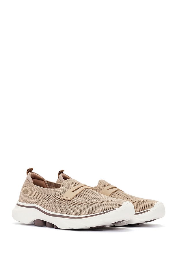 Zero Kadın Bej Kumaş Kalın Tabanlı Sneaker 25sfe49516f - 3