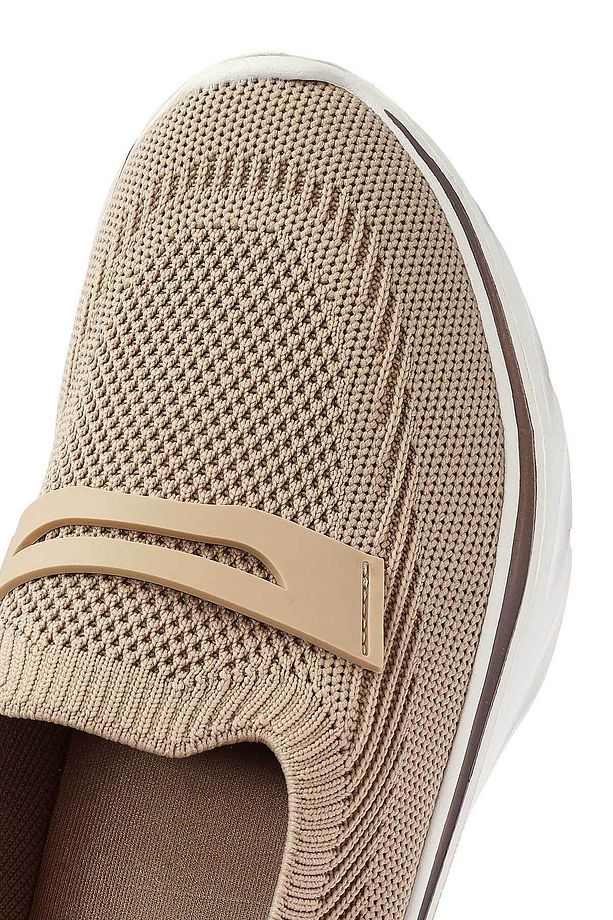 Zero Kadın Bej Kumaş Kalın Tabanlı Sneaker 25sfe49516f - 8