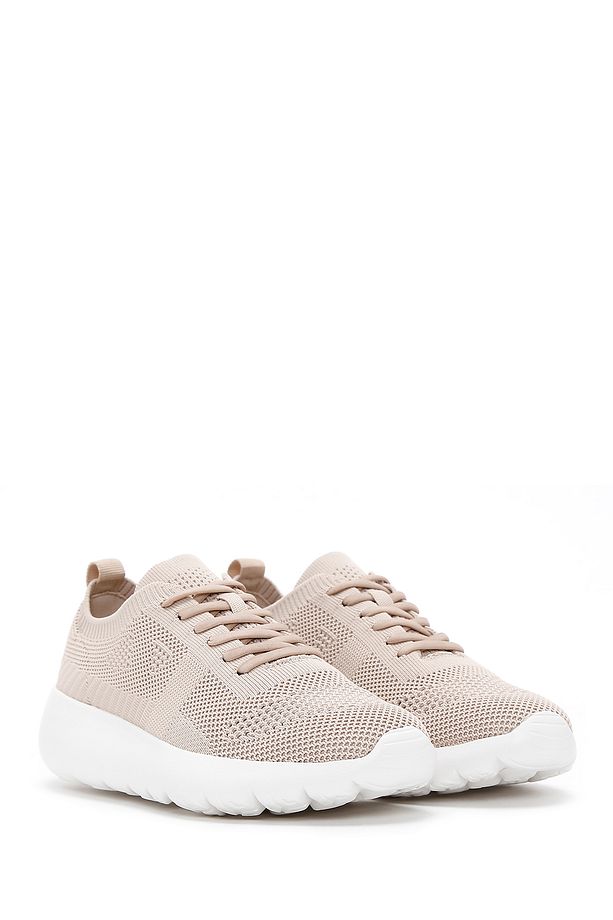 Zero Kadın Bej Bağcıklı Kalın Tabanlı Sneaker 25sfd43026f - 3