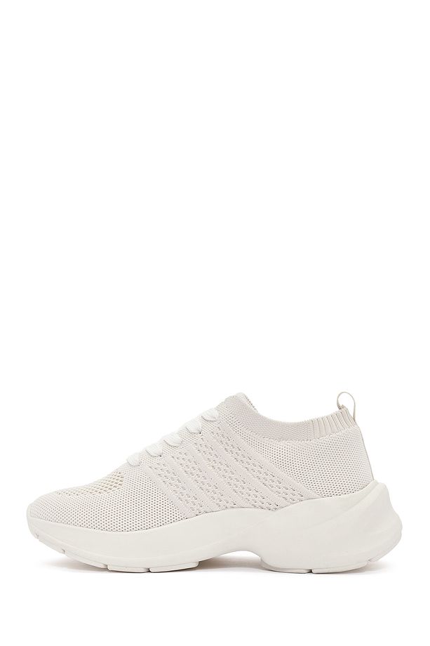 Zero Kadın Bej Bağcıklı Kalın Tabanlı Sneaker 25sfd43146f - 2