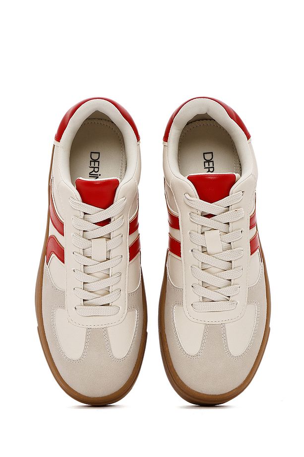 Kadın Bej Bağcıklı Kalın Tabanlı Sneaker 25SFD430714 - 7