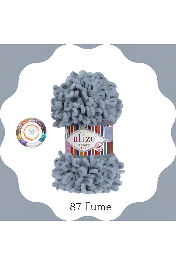 Puffy Fine El Örgü Ipliği Küçük Ilmek (TEKLİ) - 100 Gr. 14.5mt. Parmak Ipi, Battaniye Ipi - 1