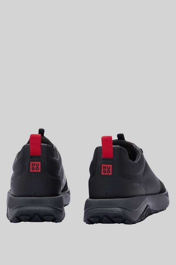 Marka Logolu Bağcıklı Erkek Sneaker Siyah - 3