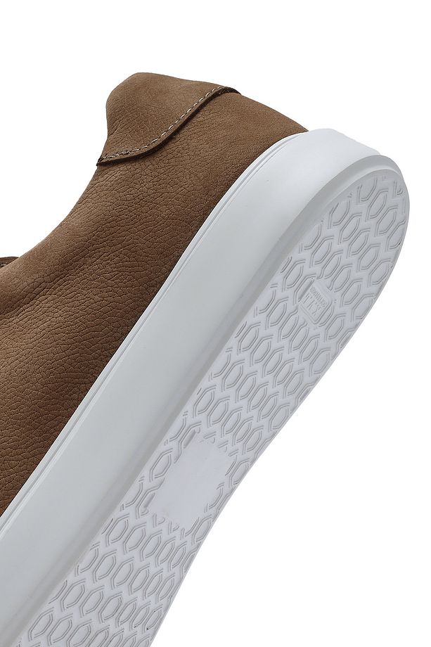 Erkek Vizon Bağcıklı Nubuk Deri Sneaker 25SFD7071V3 - 8