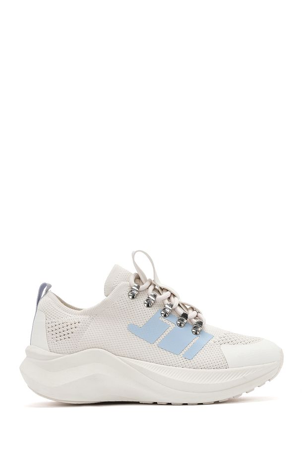 Zero Kadın Gri Kalın Tabanlı Bağcıklı Kumaş Sneaker 25sfd43166f - 1