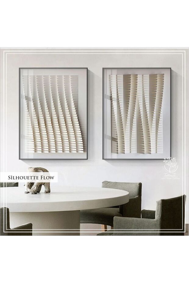 2-Piece Silhouette Flow Chart with Metal Frame and Real Glass