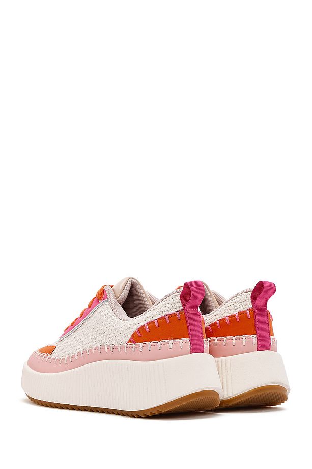 Kadın Çok Renkli Bağcıklı Kalın Tabanlı Örgülü Sneaker 25SFD43086F - 6