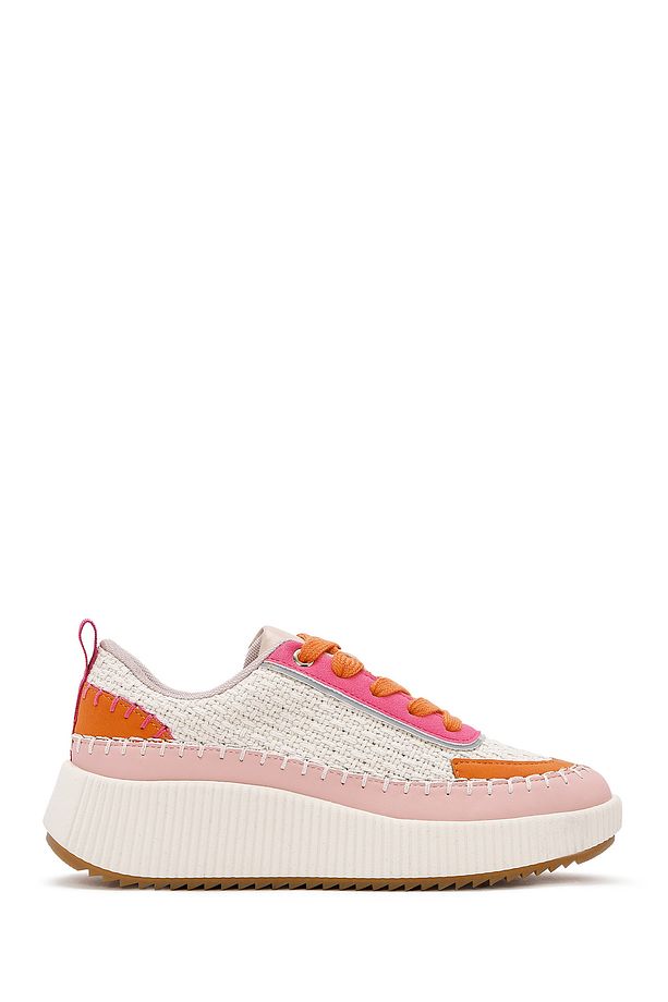 Kadın Çok Renkli Bağcıklı Kalın Tabanlı Örgülü Sneaker 25SFD43086F - 2