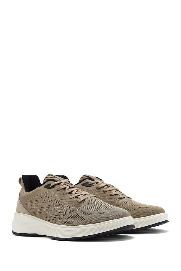 Erkek Bej Bağcıklı Kalın Tabanlı Sneaker 25SFD76016F - 3
