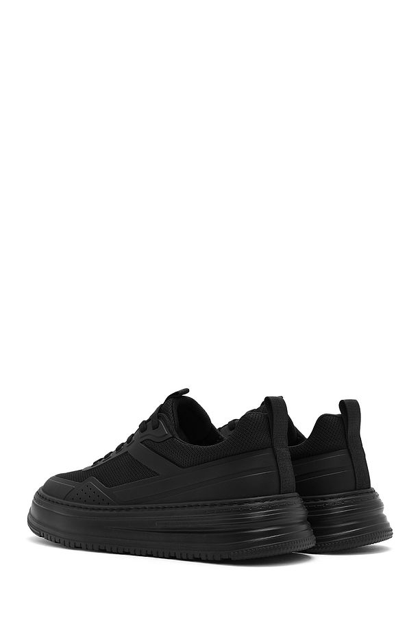 Erkek Siyah Bağcıklı Kalın Tabanlı Sneaker 25SFD69366F - 5