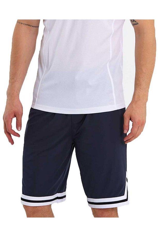 Erkek Polyester Beyaz Şeritli Basketbol Şort - 3
