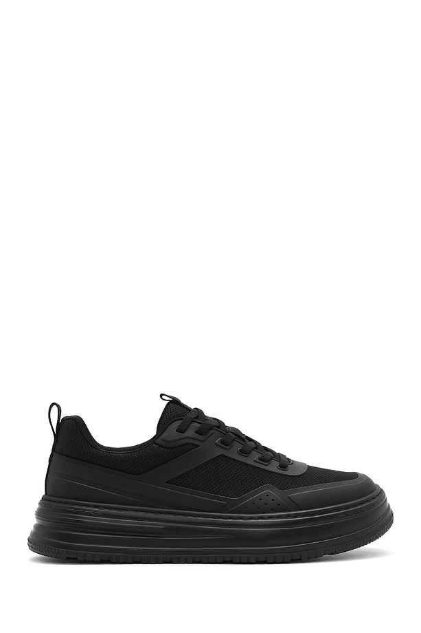 Erkek Siyah Bağcıklı Kalın Tabanlı Sneaker 25SFD69366F - 1