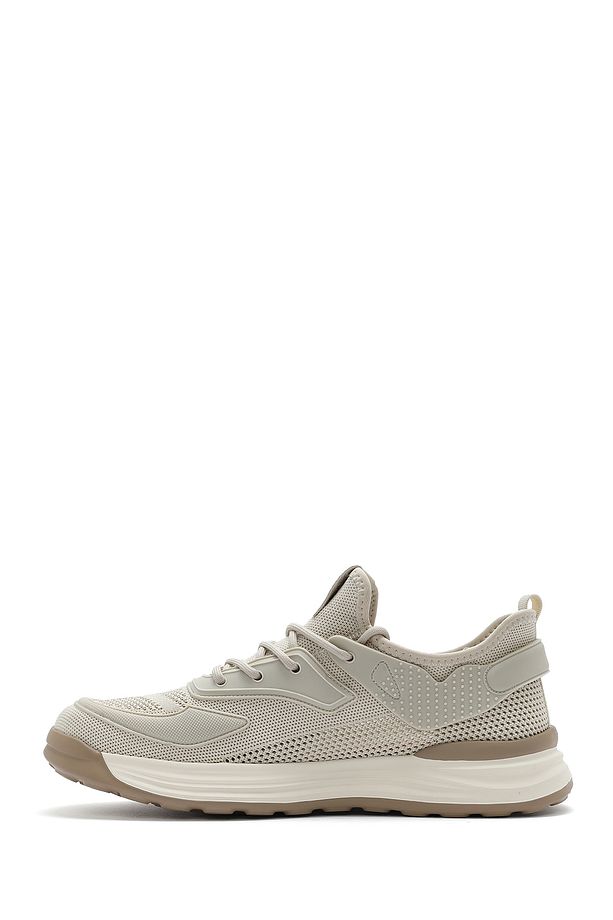 Erkek Bej Bağcıklı Kalın Tabanlı Sneaker 25SFD69286F - 2