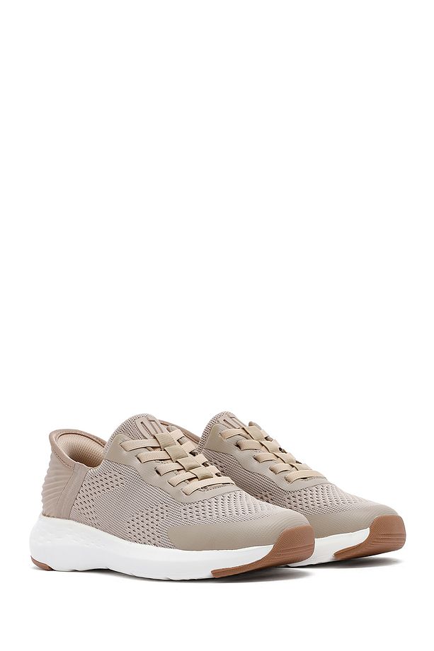 Zero Erkek Bej Kalın Tabanlı Kumaş Sneaker 25sfd69486f - 3