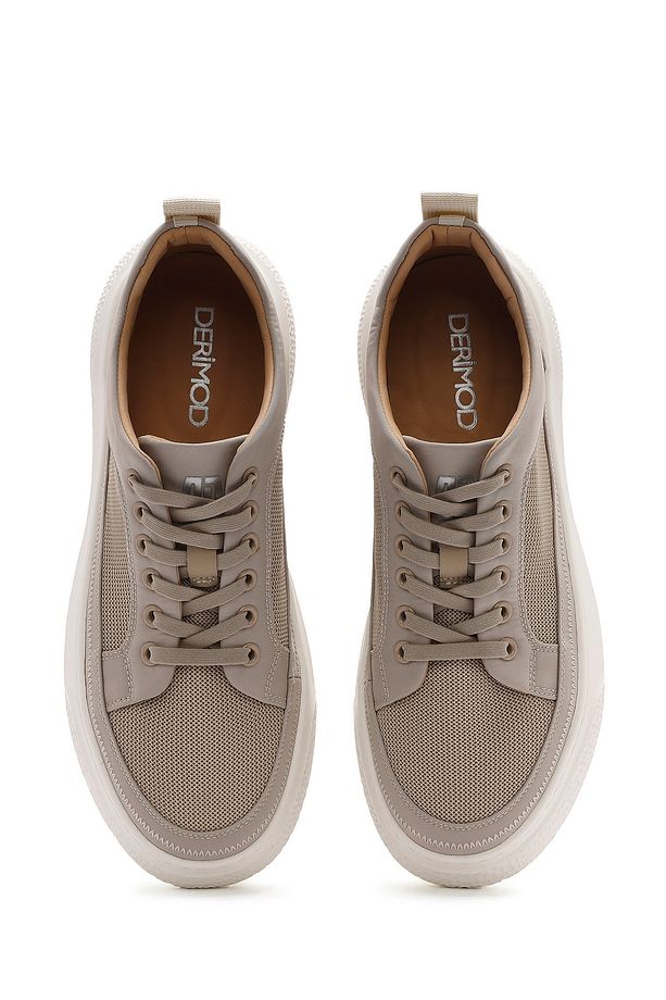 Erkek Bej Bağcıklı Kalın Tabanlı Sneaker 25SFD693314 - 7