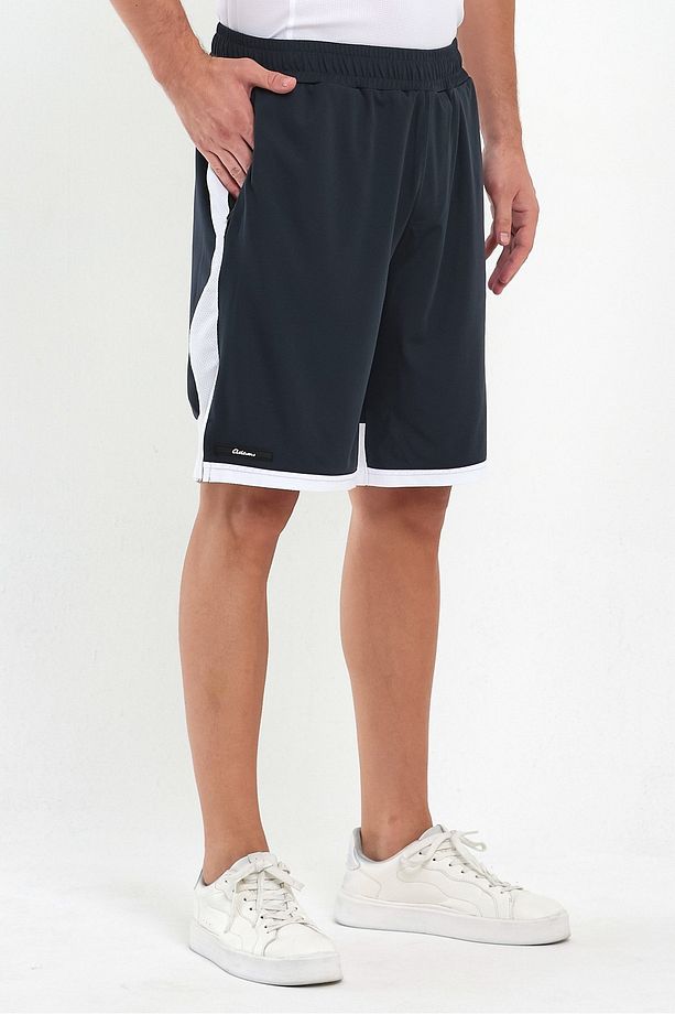 File Şeritli Polyester Erkek Spor Şort - 4