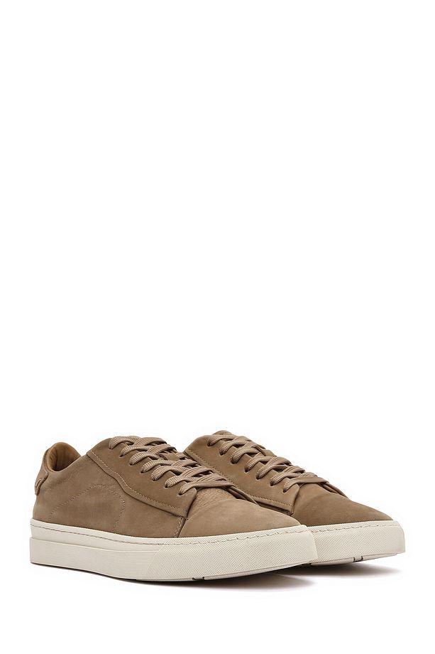 Erkek Bej Bağcıklı Nubuk Deri Sneaker 25sfd6105v3 - 3