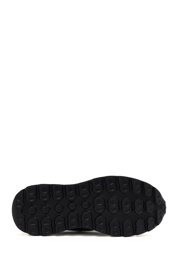 Erkek Siyah Bağcıklı Kalın Tabanlı Deri Sneaker 25SFD69536F - 4