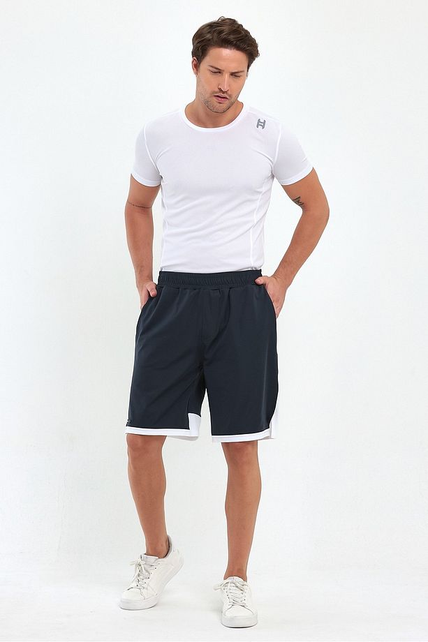 File Şeritli Polyester Erkek Spor Şort - 6