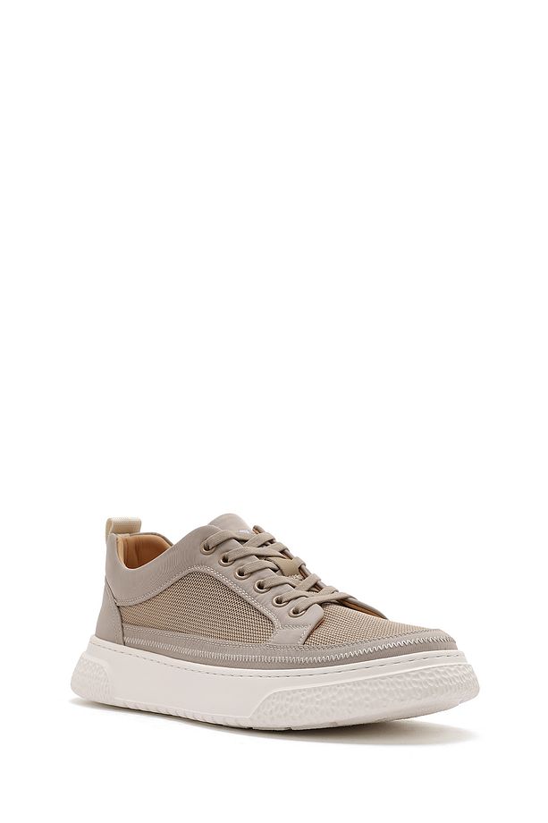 Erkek Bej Bağcıklı Kalın Tabanlı Sneaker 25SFD693314 - 6