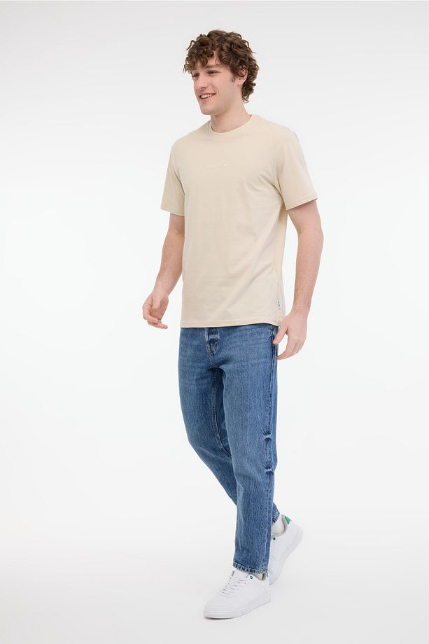 Onslevı Lıfe Reg Text Ss Ekru Erkek Kısa Kol T-shirt - 3