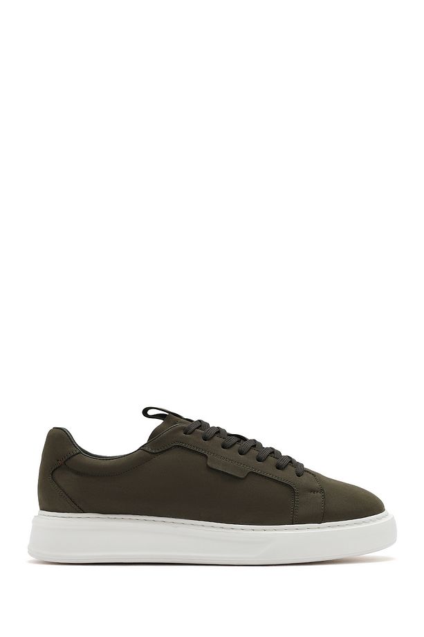 Erkek Haki Bağcıklı Nubuk Deri Sneaker 25SFD6104V3 - 1
