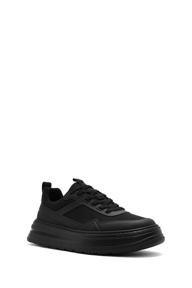 Erkek Siyah Bağcıklı Kalın Tabanlı Sneaker 25SFD69366F - 6