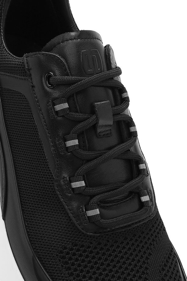 Erkek Siyah Bağcıklı Kalın Tabanlı Sneaker 25SFD692614 - 8