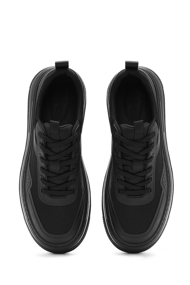 Erkek Siyah Bağcıklı Kalın Tabanlı Sneaker 25SFD69366F - 7