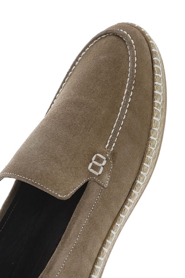 Erkek Bej Süet Deri Espadril 25SFD660210 - 8