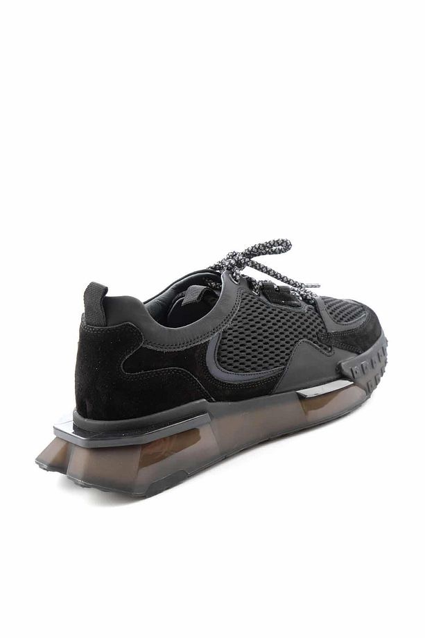 Siyah Hakiki Deri Erkek Sneaker E01604522903 - 4