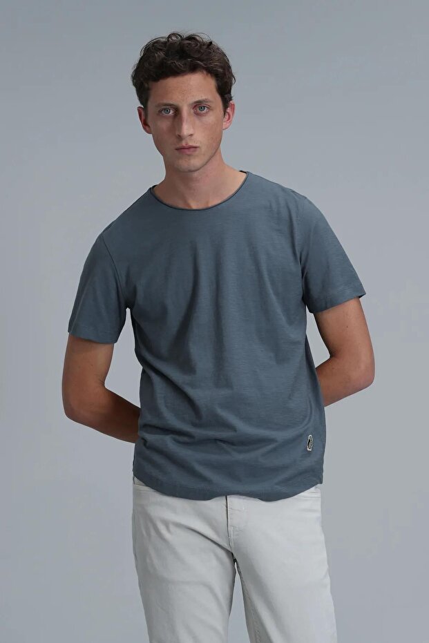 111020203 Junya Erkek Basic Tişört Erkek T-shirt Haki - 1