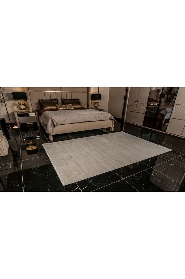 Kadifem KD003 Krem Yumuşak Dokulu Salon Mutfak Koridor Oturma Odası Yolluk Halı Makine Halısı - 2