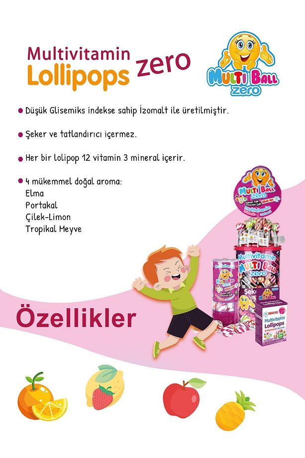 Zero (şekersiz ) Multivitavin Lolipop ( 3 Lü Avantajlı Paket ) - 5