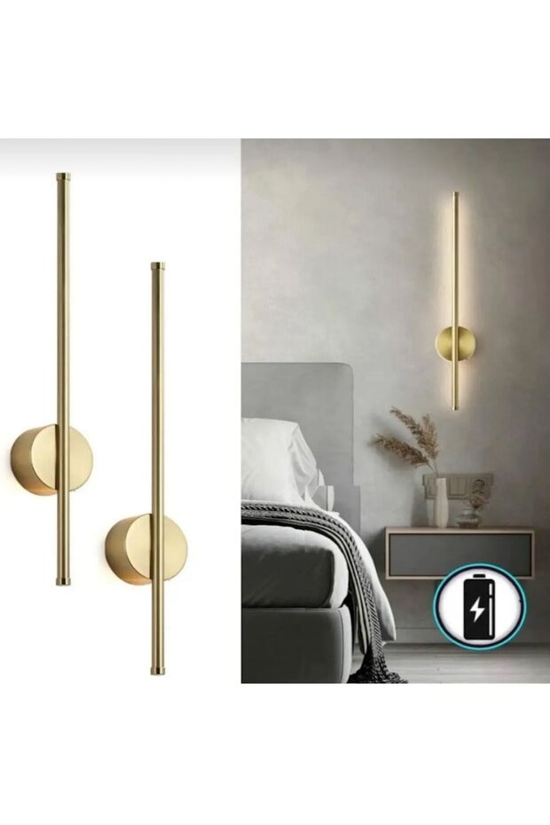 Eskitme Pilli 70cm Tak Çalıştır Pil Dahil Duvar Aplik Günışığı 3000k (1 ADET) - 1