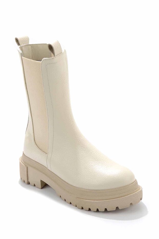 Bej Leather Kadın Bot & Bootie K02724300103 - 3