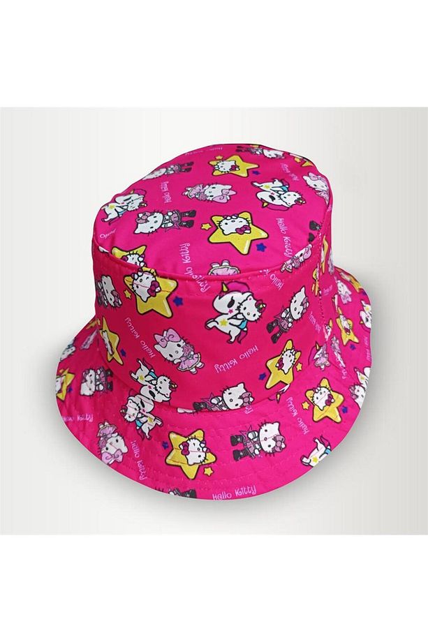 Pembe Hello Kitty Unicorn Star Kolaj Bucket Şapka - 2