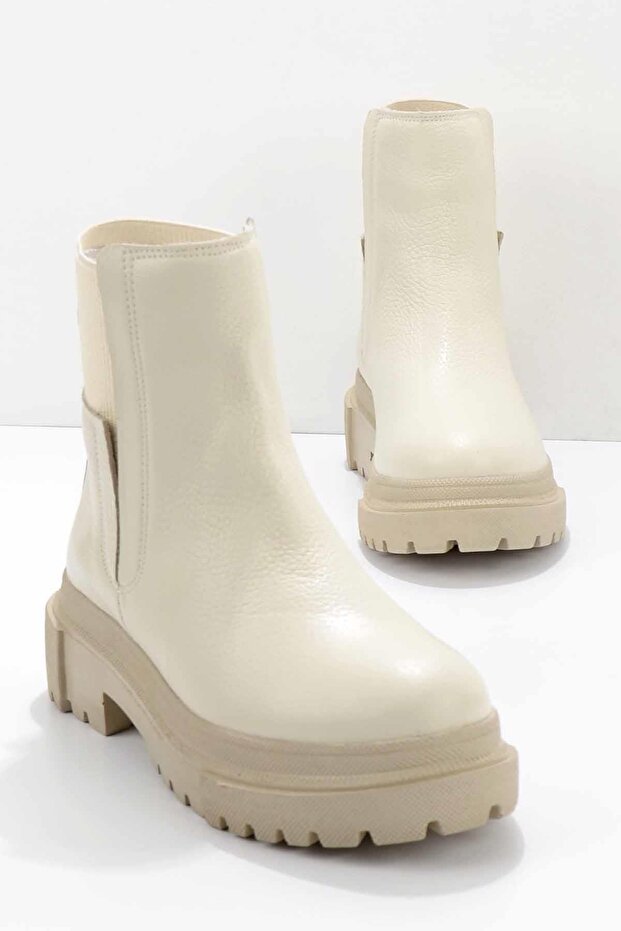 Bej Leather Kadın Bot & Bootie K02724300003 - 2