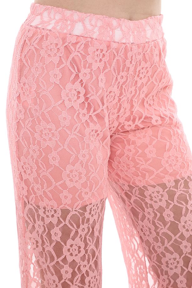 ŞORT ASTARLI PEMBE DANTEL PANTOLON - 5
