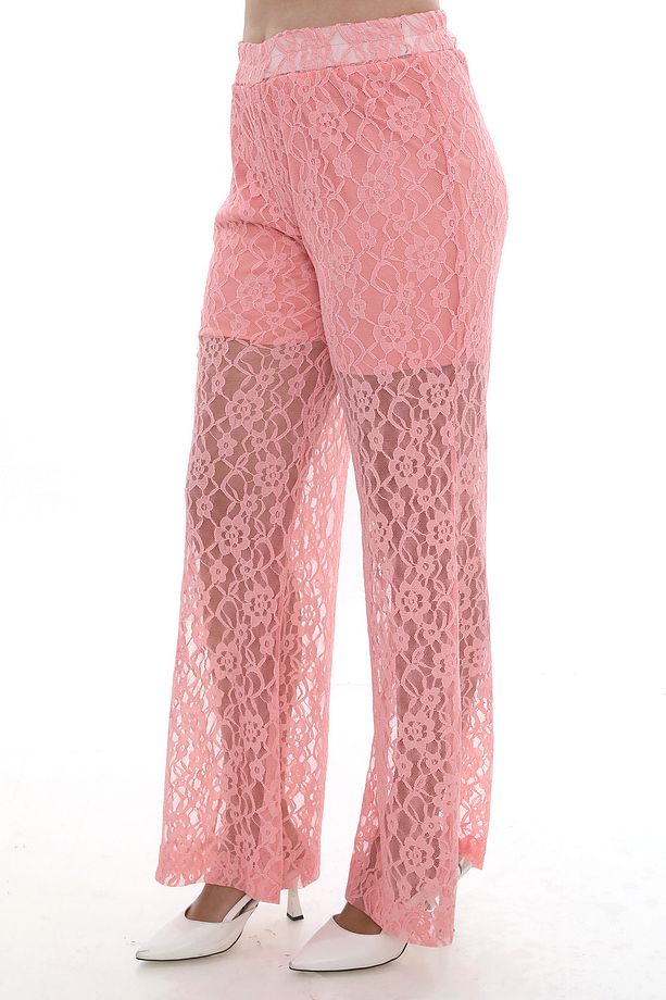 ŞORT ASTARLI PEMBE DANTEL PANTOLON - 3