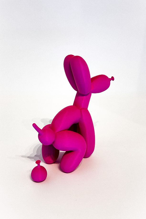 Tatlı Balon Oturan Köpek 16 CM Pembe - 3