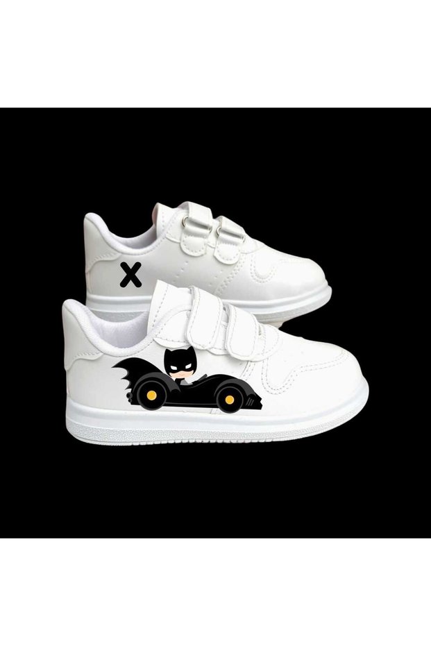 Special Design Boy's Shoes with Cat Eyes and Black Man Car Figure